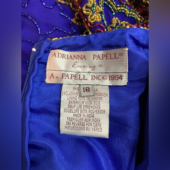 Adriana Papell Evening beaded Top long dress SIZE 18 NWT SHOW STOPPER - Picture 5 of 7